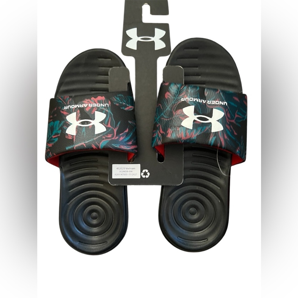 Under Armour Kids' Ansa Graphic Fixed Strap Slide Sandals, 4Y